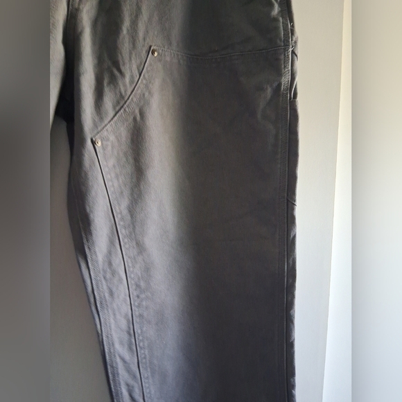 Vintage Carhartt Double Knee Gray Canvas Cotton Workwear Pants 34x32 - Picture 4 of 10
